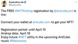 ANI:AniCube 开放注册并将于 4 月 18 日进行免费 NFT 空投_Animal House