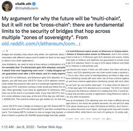 WEB3:V神：未来将是“多链”而非“跨链”，跨链桥存在基本安全限制_Belon DAO