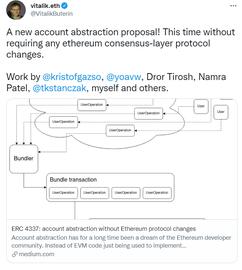 VIT:V神发布账户抽象提案ERC 4337，旨在不改变以太坊共识层协议的情况下实现验证逻辑_DAI