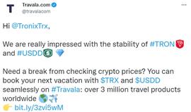 USDD:全球领先的区块链旅游服务平台Travala.com新增USDD为支付方式-ODAILY_AVAL
