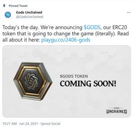 GODS:Gods Unchained将推出原生代币GODS并计划进行空投奖励_EGOD