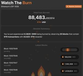 以太坊:以太坊测试网Ropsten成功升级EIP1559，1天销毁超8万枚ETH_比特币