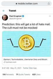 加密货币:诺奖得主克鲁格曼：比特币是庞氏局，但不一定很快走向崩溃_SKIN