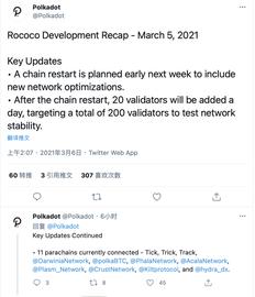 WOR:波卡：计划下周进行链重启，Rococo已连接11个平行链_TrustFi Network Token