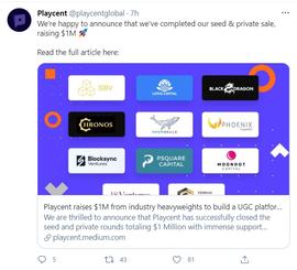 ENT:互动内容创作平台 Playcent 完成 100 万美元融资，将于 3 月 7 日在 Poolz 上进行 IDO_ZombieSKRAT