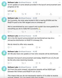 RAI:稳定资产RAI总锁仓量达1亿美元，将向流动性提供者发放回溯奖励_BTC