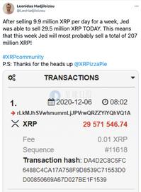 JED:Jed McCaleb暂停抛售XRP，或受Ripple诉讼影响_JEDI币