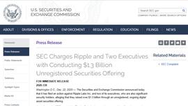 XRP:SEC对Ripple提起13亿美元的诉讼，XRP价格日内暴跌23%_PPL