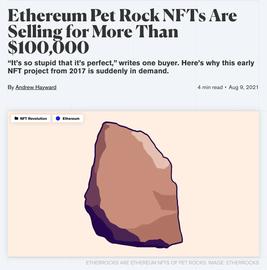 ETH:疯狂的NFT：一块“石头”成交价超10万美金，是泡沫吗?-ODAILY_ROCK