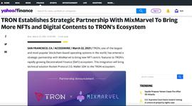 TRO:MixMarvel携手TRON达成战略级合作，NFT融合DeFi开启进阶新模式-ODAILY_AITROLLS