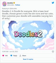 NFT:Doodles系列出”续集“：一文了解动态可定制的实用性Doodles 2_DOO