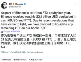 EDA:CZ和SBF推特攻防大战，FTT价格剧烈波动_BLOC