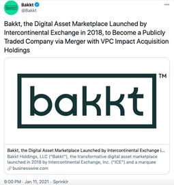 KKT:Bakkt将通过SPAC合并上市，估值达21亿美元_KKT价格