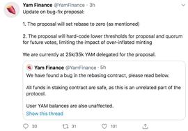 区块链:终于还是发现Bug了！YAM号召山药农民携手拯救项目_300