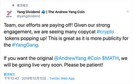 MAT:美国总统竞选也发币？华裔候选人杨安泽竞选代币MATH即将发布_Yang