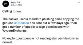 PEN:The Block新闻负责人：OpenSea未出现漏洞，黑客利用钓鱼邮件发起攻击_ETHER