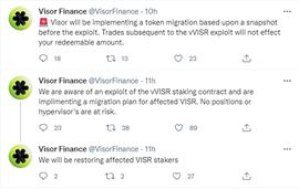 PAT:损失约820万美元  Visor Finance遭黑客攻击事件全解析_Advanced United Continent