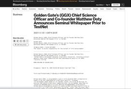GAT:Golden Gate (GGX) 发布项目白皮书，测试网络即将上线_ELYS