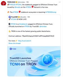 UNI:推出离岸人民币稳定币 TCNH，TrueUSD 和波场 TRON 的“快手式突围”_YFUNI Finance