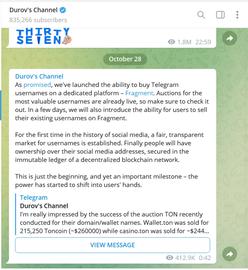 ESS:一文速览 Telegram 上线的用户名拍卖平台 Fragment_GME
