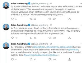 BAS:Coinbase CEO：希望新基建法案删除对加密货币持有者进行全面监控的要求_StarbaseUniverse