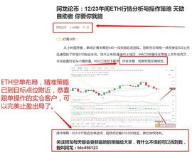 XRP:阿龙论币：12/23午间ETH空单策略  恭喜跟单操作的币友完美获利9个点_泰达币和比特币区别在哪儿