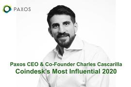 HARL:Paxos首席执行官Charles被选为CoinDesk 2020年最具影响力人物_AXO