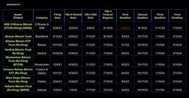 BIT:现在有哪些BTC现货ETF申请？获批时间线和截止日期如何_bitkeep钱包警察能查到吗