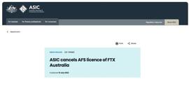 FTX:FTX Australia金融牌照取消，引发重大影响_ALI