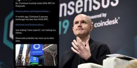 COI:CZ遭打脸删文！质疑GBTC、Coinbase储备，CEO：我们有200万比特币_COIN