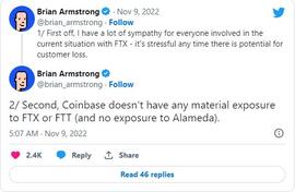 COI:Coinbase 对 FTX FTT 没有重大风险首席执行官 Brian Armstrong_LP sBTC Curve