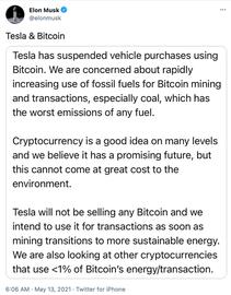狗狗币:马斯克表示因环保原因特斯拉暂停比特币支付，曾发起狗狗币购车意愿投票，比特币失守5万美元狗狗币下跌_马斯克