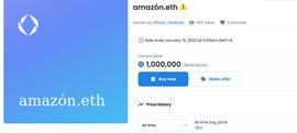 ENS:以太坊ENS域名“Amazon.eth”报价超600万，以太坊主网升级将近币价回温_MEDI