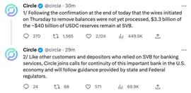 CLE:风暴蔓延！稳定币USDC价格“破9”脱锚，发行商Circle：有33亿美元仍留在硅谷银行_Clear Water