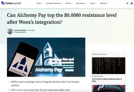 CHE:WEEX唯客集成Alchemy Pay支付网关，支持用信用卡、Apple Pay支付_USDT